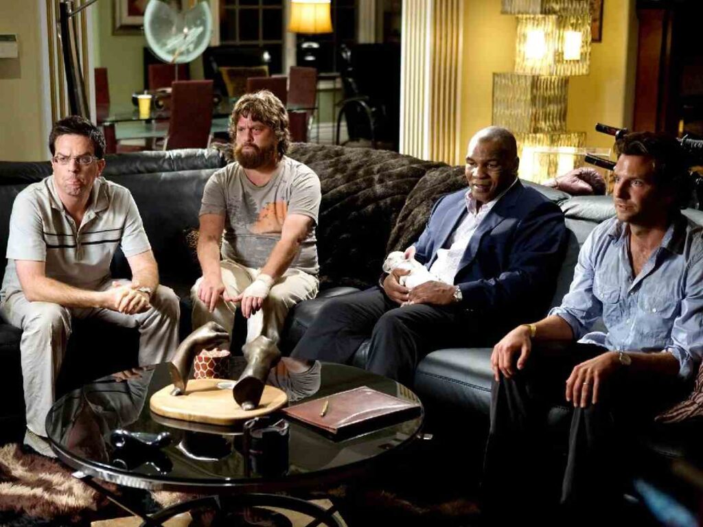 Mike Tyson and co-stars in Hangover