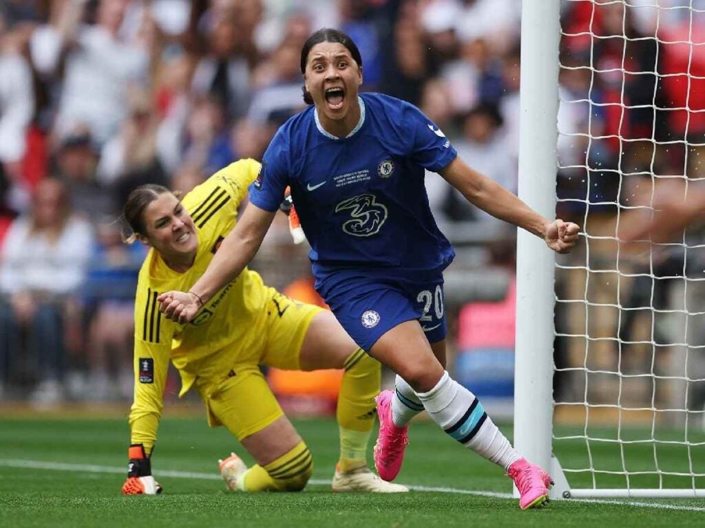 Sam Kerr celebrates Chelsea women 1