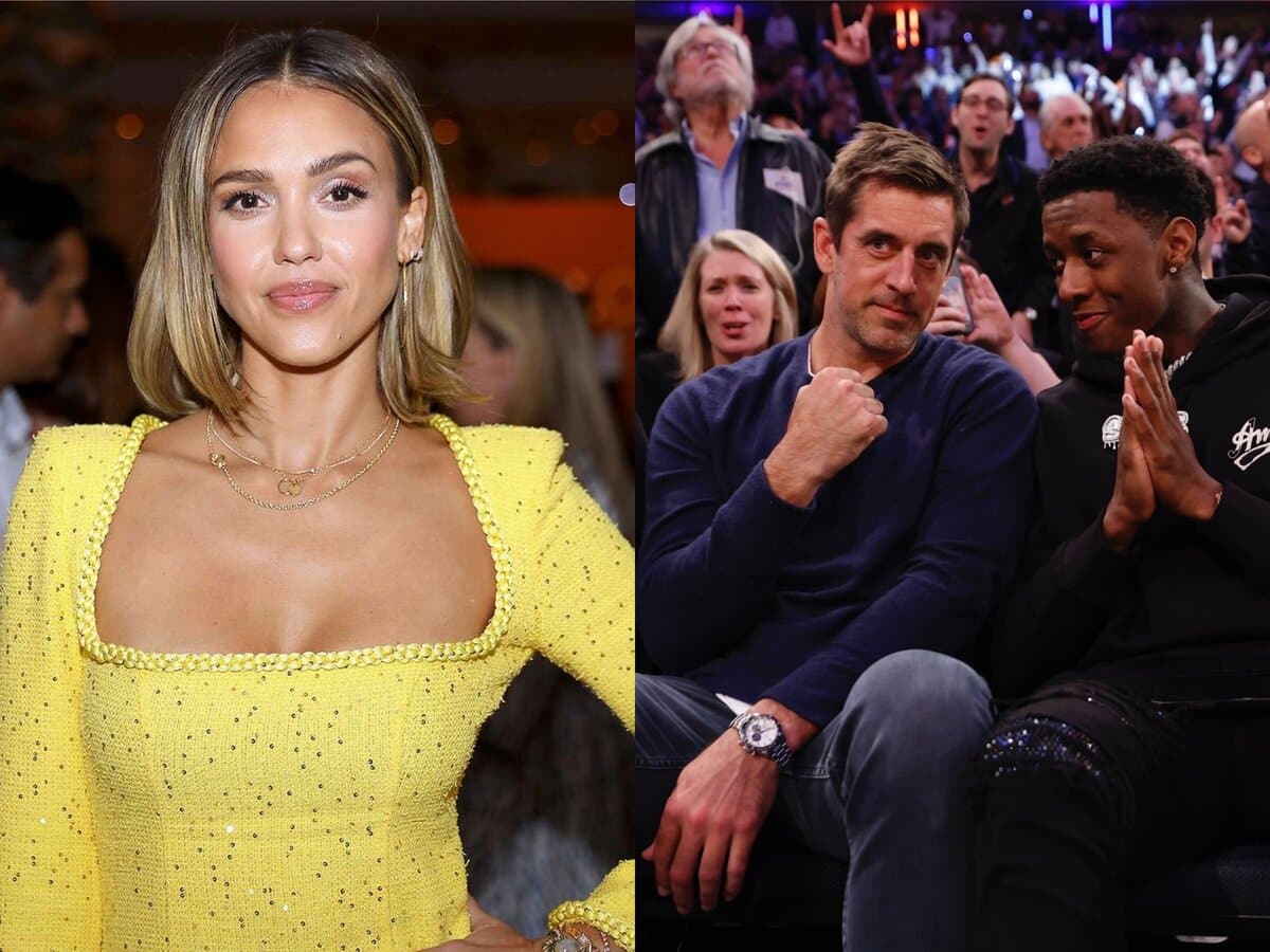 Jessica Alba dubs Aaron Rodgers “an owl” for hanging out with the young Jets CB Sauce Gardner