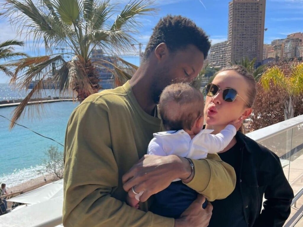 Gael Monfils and Elina Svitolina with their daughter