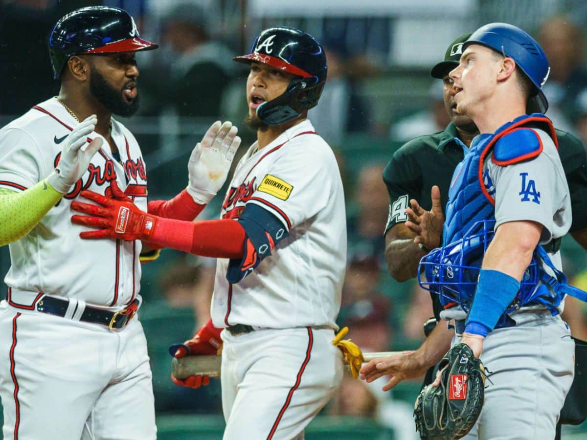 WATCH: Marcell Ozuna BLASTS Will Smith with the back off his bat during Dodgers vs. Braves game, MLB Twitter reacts