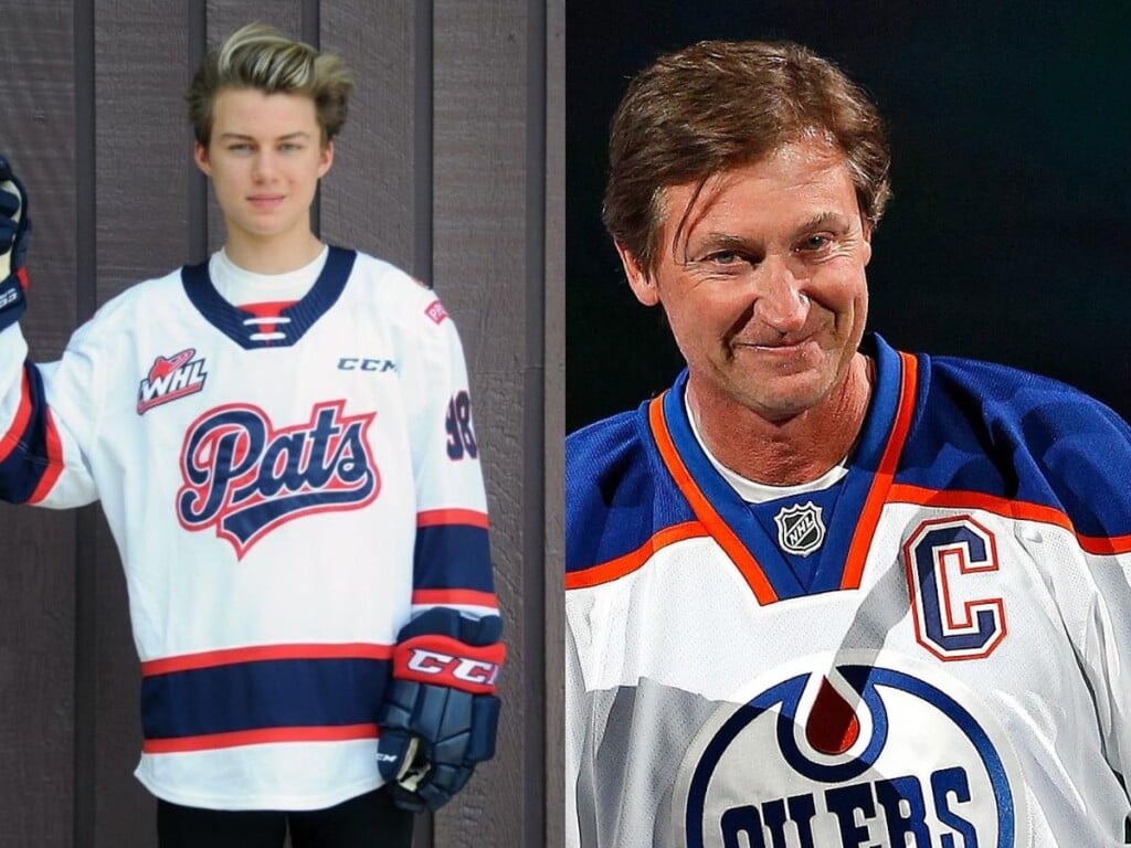 Connor Bedard and Wayne Gretzky 