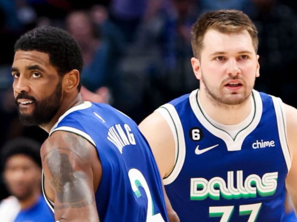 Kyrie Irving and Luka Doncic for the Dallas Mavericks (Image via @LegionHoops on Twitter)