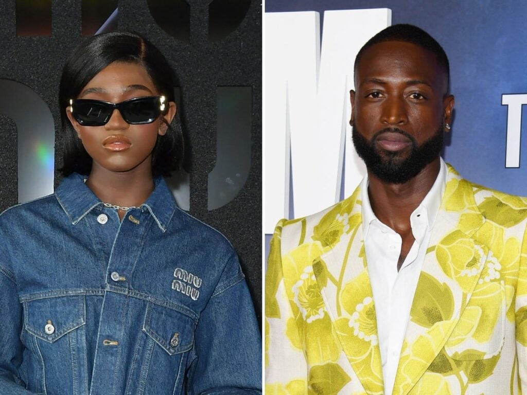 Zaya and Dwyane Wade (Via JON KOPALOFF/GETTY IMAGES)