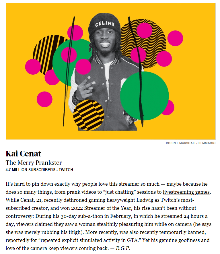 Kai cenat on rolling stone