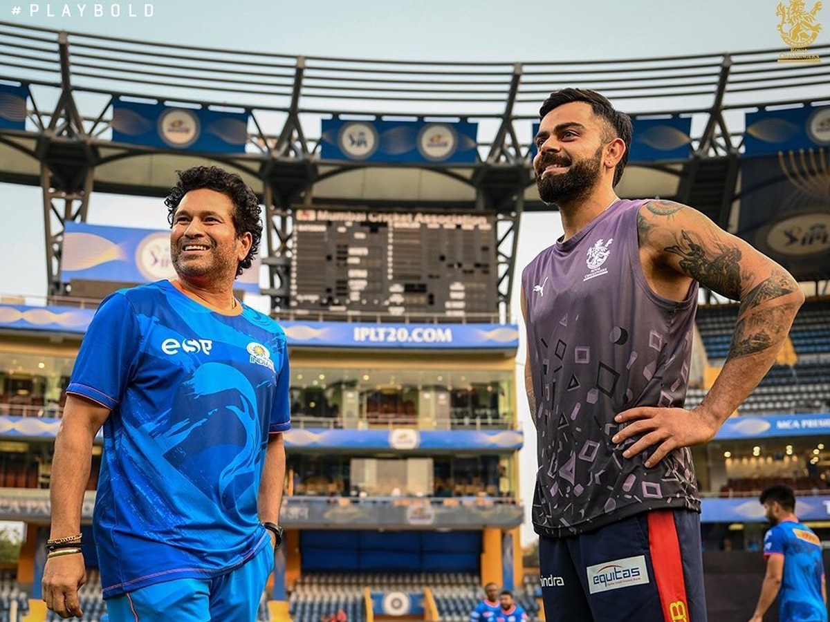 WATCH: Virat Kohli meets Sachin Tendulkar as RCB prepare to take on MI, fans react