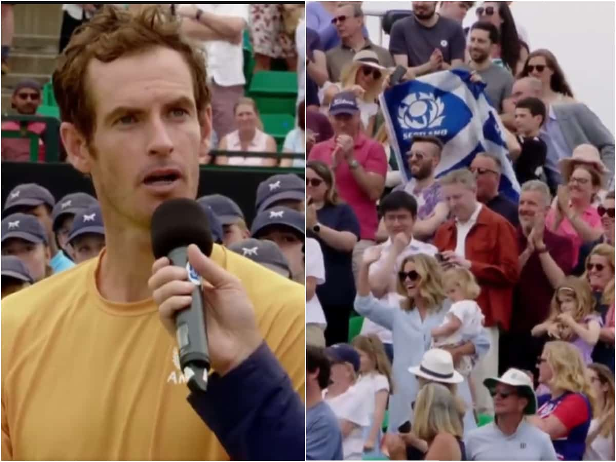 WATCH: Andy Murray gets a big Father’s Day surprise from his kids moments after winning the Nottingham Challenger