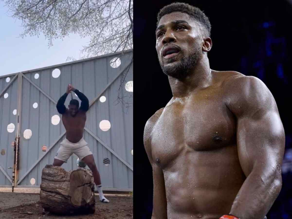 WATCH: Anthony Joshua breaks axe in attempt to chop wood in training