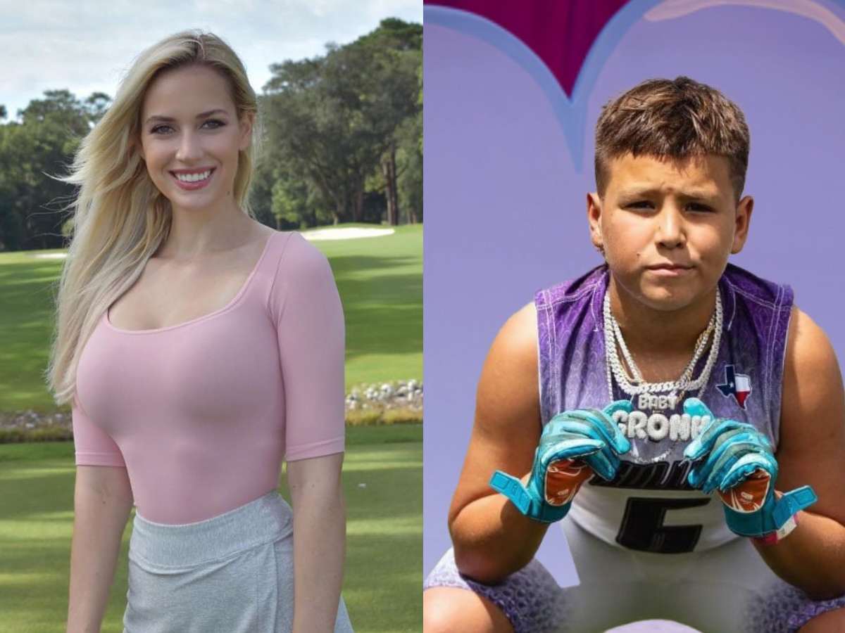 Golf hotshot Paige Spiranac shares a screenshot of Baby Gronk’s dad asking for a WEIRD collab with his son