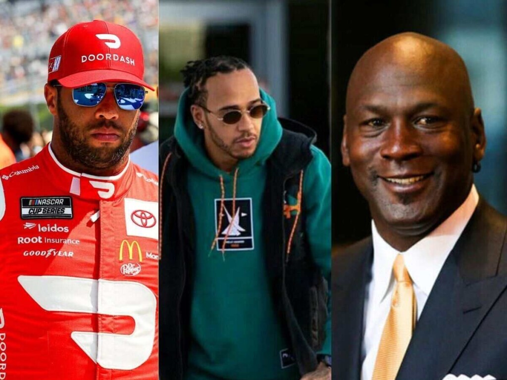 Bubba Wallace, Lewis Hamilton, and Michael Jordan