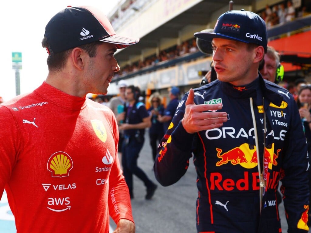 Charles Leclerc and Max Verstappen (Credits: Irish Mirror)