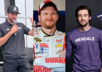 Chase Elliott, Dale Earnhardt Jr. and Ryan Blaney