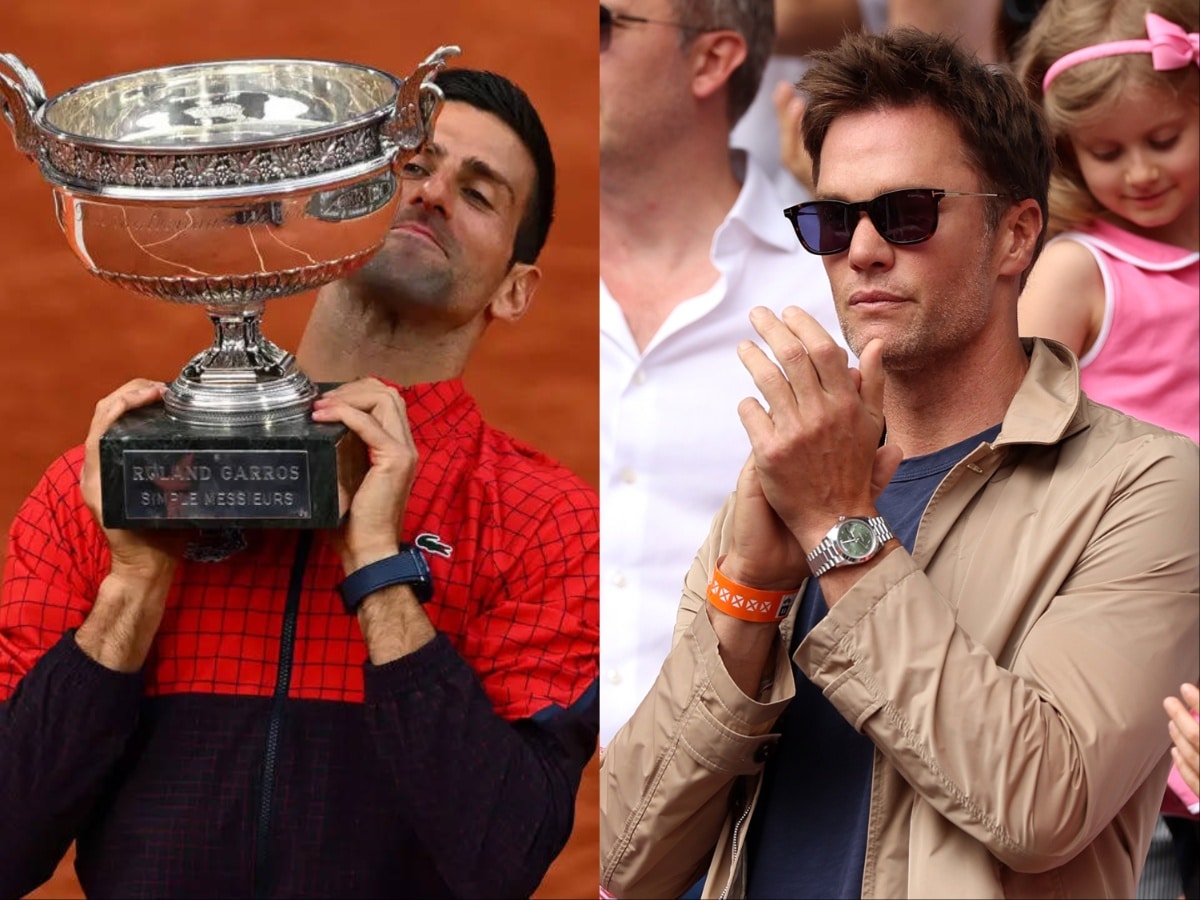 “Goats gotta support goats!” – Social media goes WILD over Tom Brady witnessing Novak Djokovic win a record 23rd Grand Slam title from his box