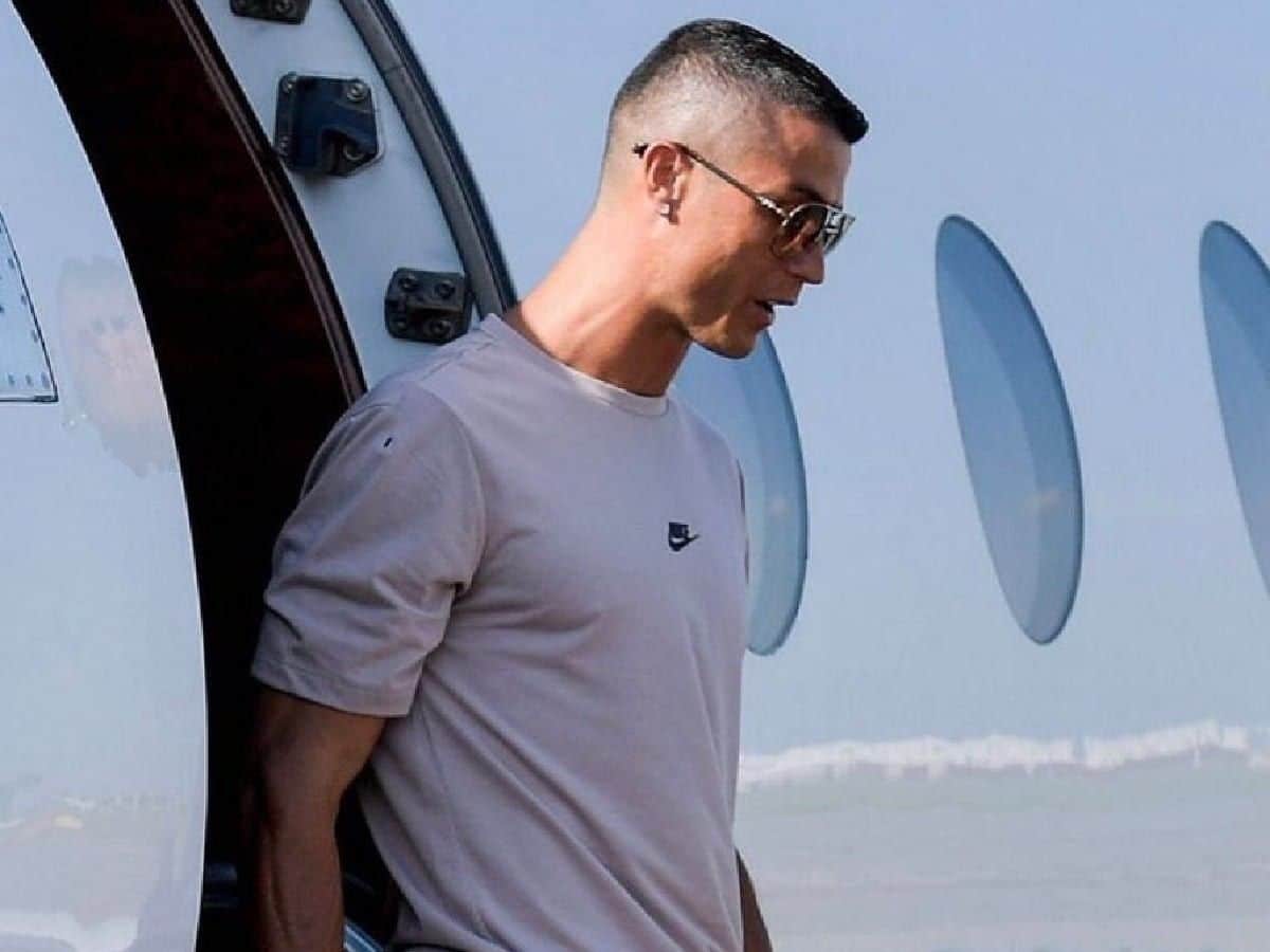 Cristiano Ronaldo spotted boarding a private plane for vacation ahead of joining Portugal National team for Euro Qualifiers