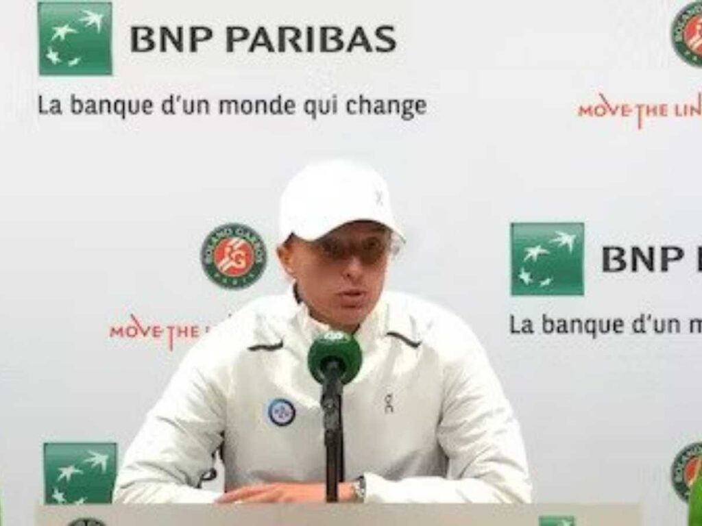 Iga Swiatek in the post match press conference (Image credits: Roland Garros)