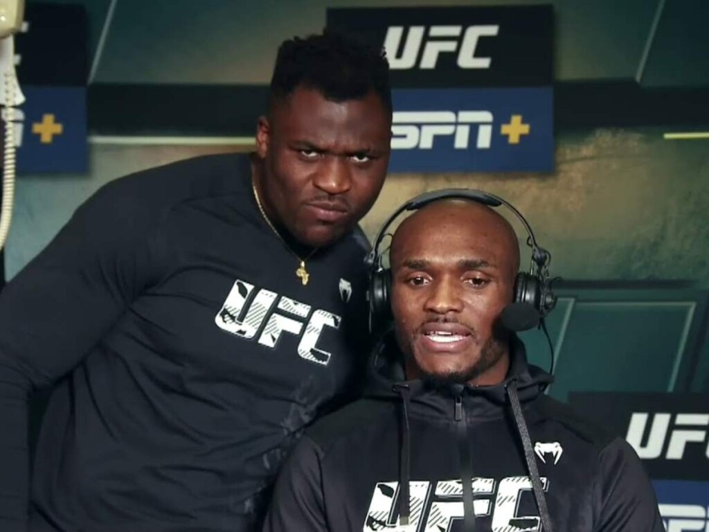 Francis Ngannou and Kamaru usman at Harvard business School