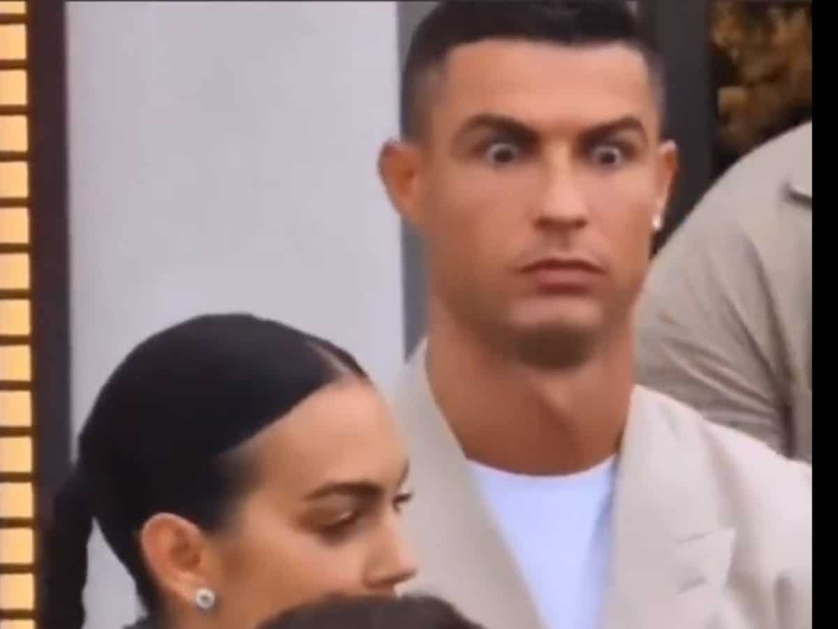 WATCH: Cristiano Ronaldo gives weird and awkward reaction during Georgina Rodriguez’s speech at the launch of his brand