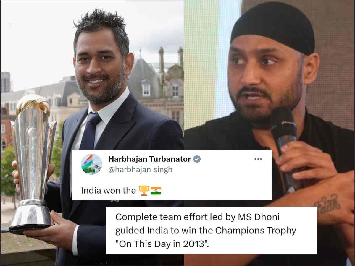 “Salty” Harbhajan Singh points “India won” as fans highlight MS Dhoni’s name while celebrating 10th anniversary of Champions Trophy win