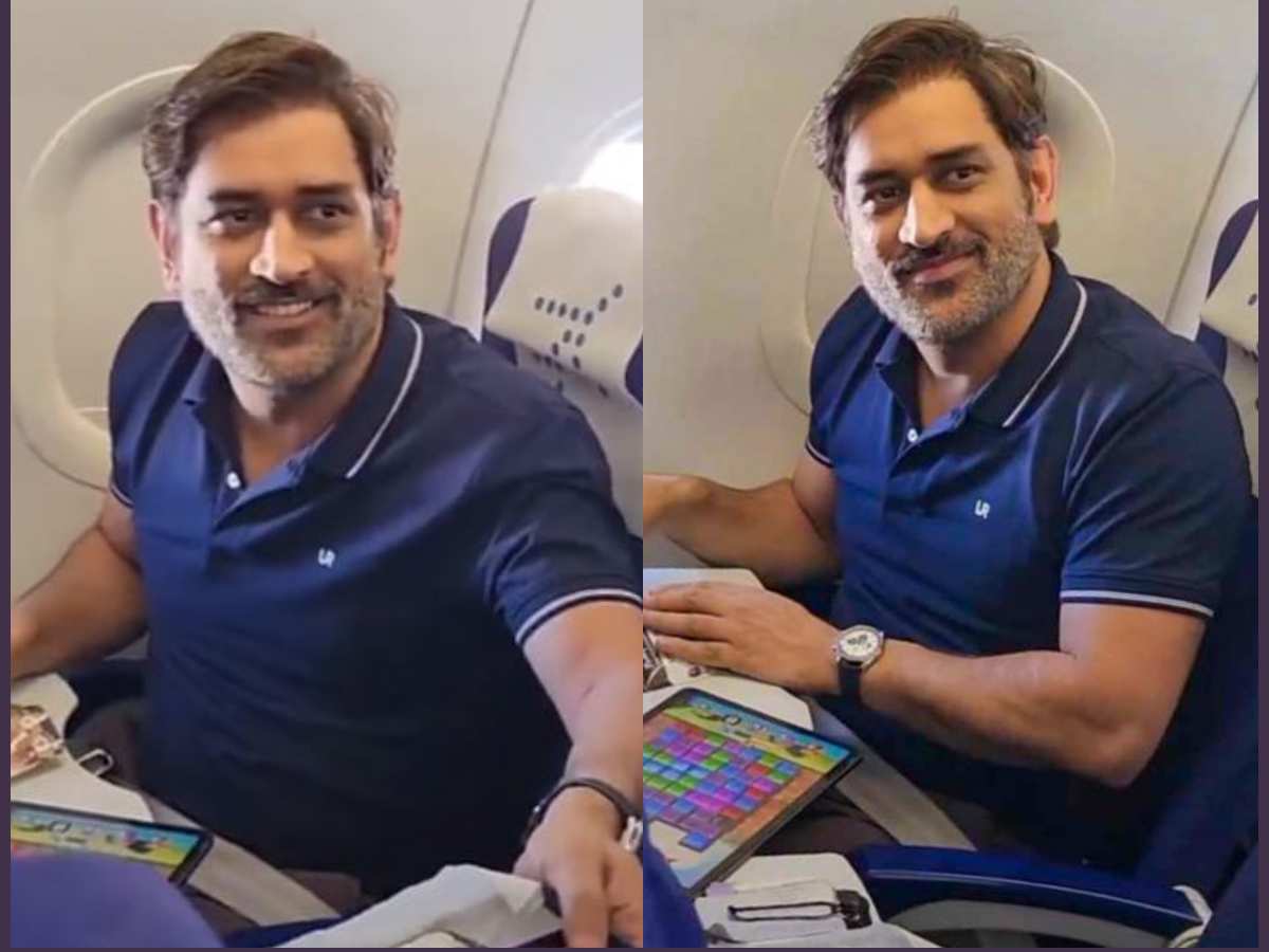 WATCH: MS Dhoni receives SPECIAL gift from female fan on flight while playing Candy Crush, wife Sakshi Dhoni watches from sidelines