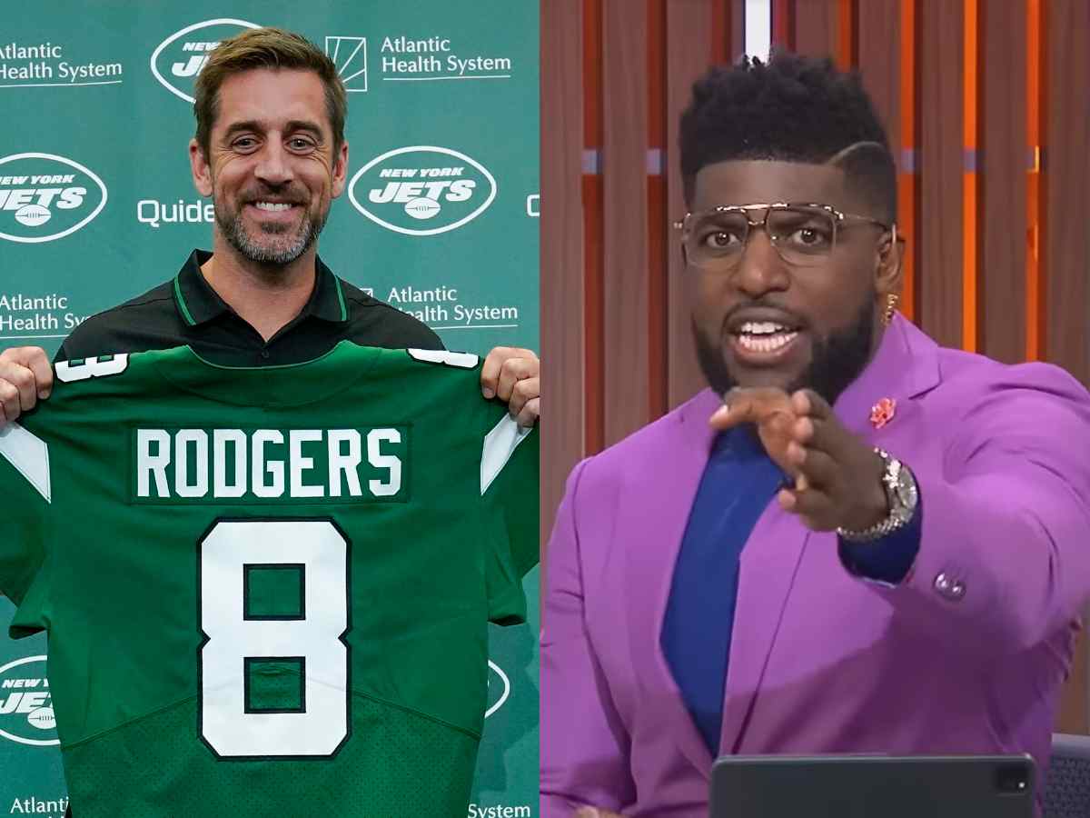 Emmanuel Acho left FASCINATED by Aaron Rodgers getting out of his ‘comfort zone’ for the Jets pre-season despite numerous off-court controversies