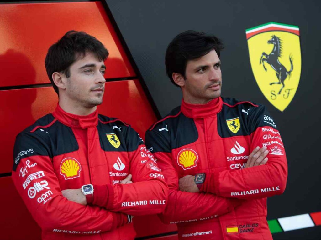 Charles Leclerc and Carlos Sainz (image via Crash.net)