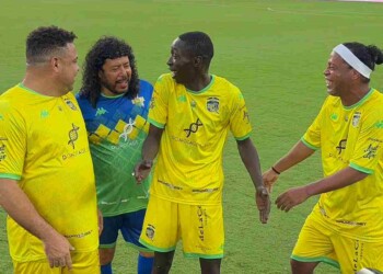 Khaby Lame with Brazil legends