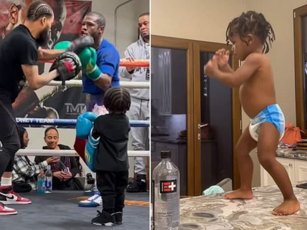 Internet reacts to Floyd Mayweather's grandson KJ picking up the boxing gloves