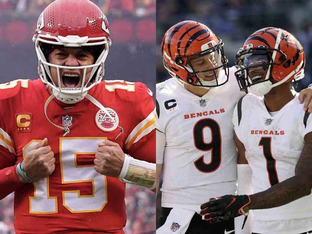 Patrick Mahomes, Joe Burrow and Ja'Marr Chase Chiefs Bengals