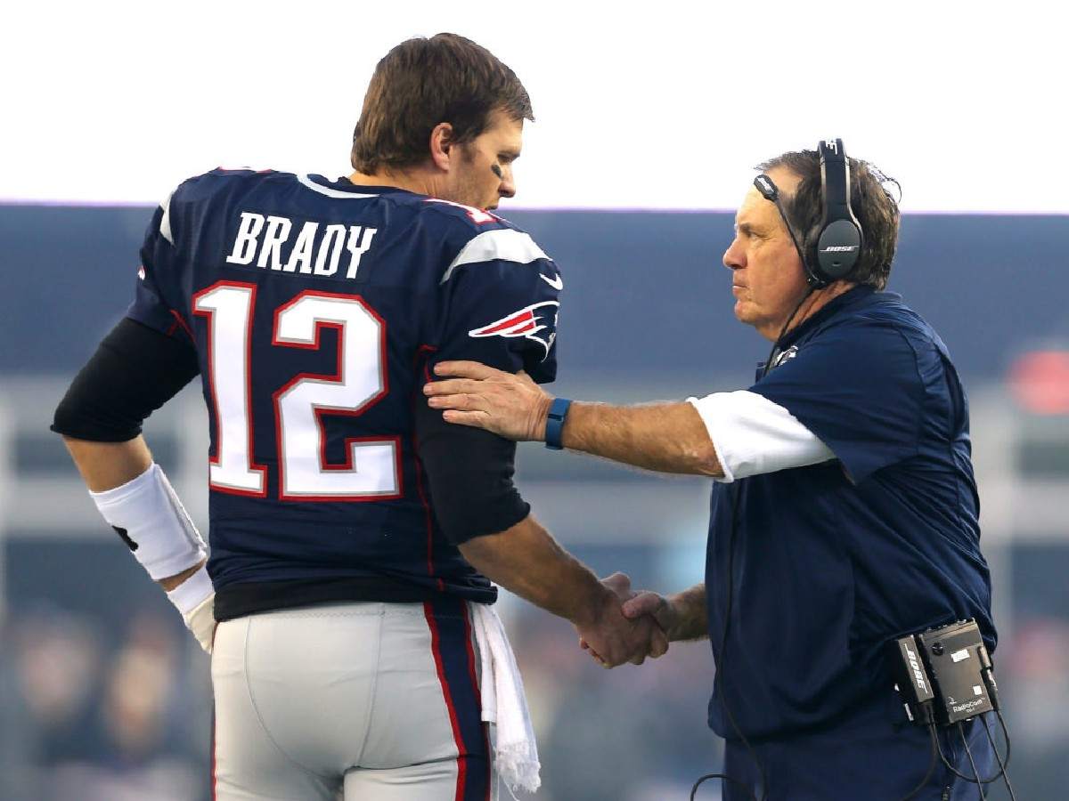 Emotional Tom Brady fights back tears talking about former coach Bill Belichick who is currently facing risk of losing job