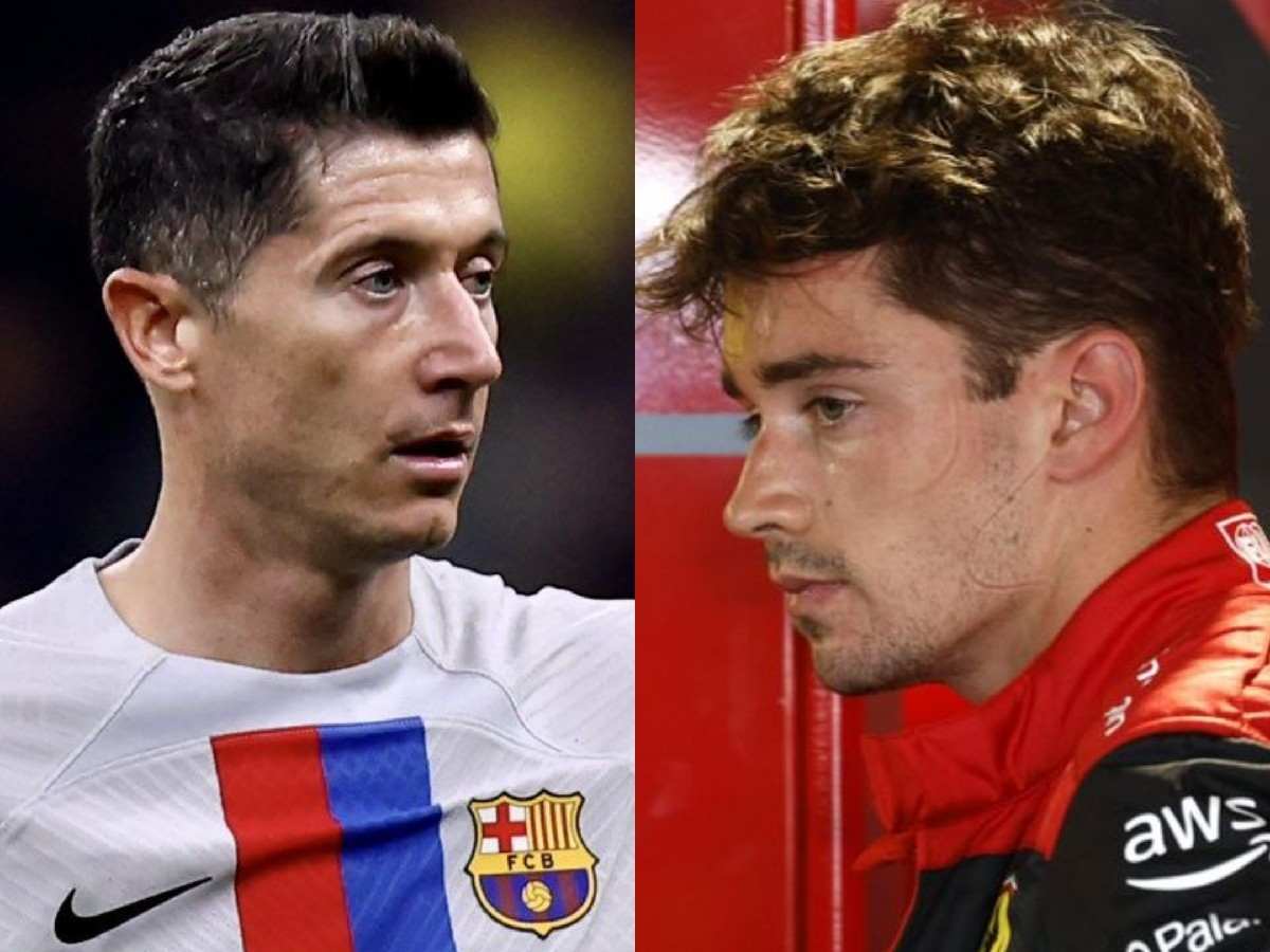 WATCH: $85 Million worth Barcelona Striker Robert Lewandowski ‘was in tears’ after Charles Leclerc’s poor Q1 exit at the Spanish GP