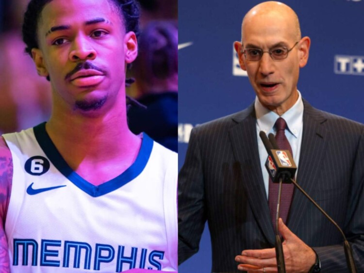 Ja Morant and Adam Silver