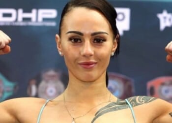 Only Fans sponsored female IBF champion Cherneka Johnson turns heads
