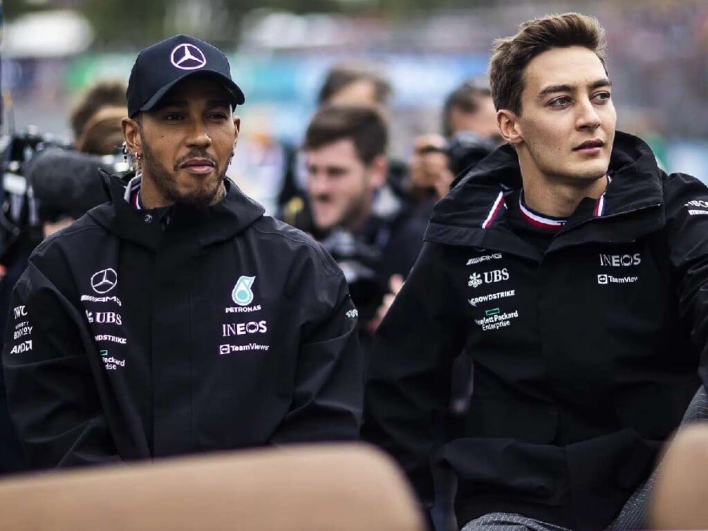 Lewis Hamilton and George Russell, image via MotorsportMagazine.com