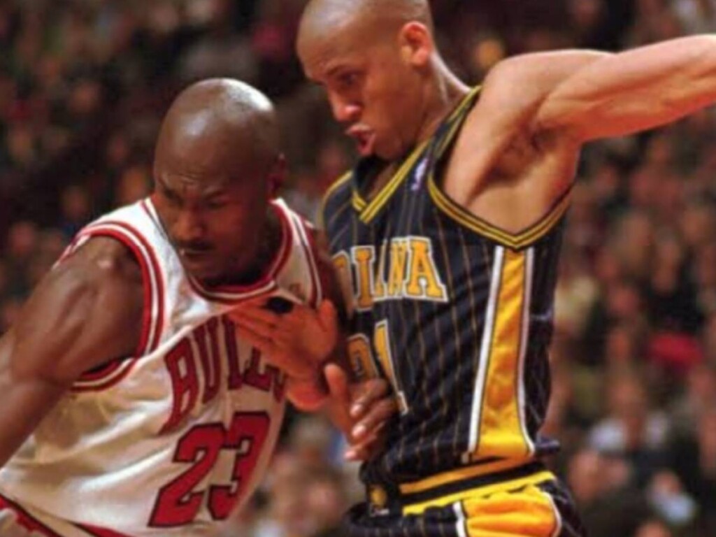 Michael Jordan and Reggie Miller