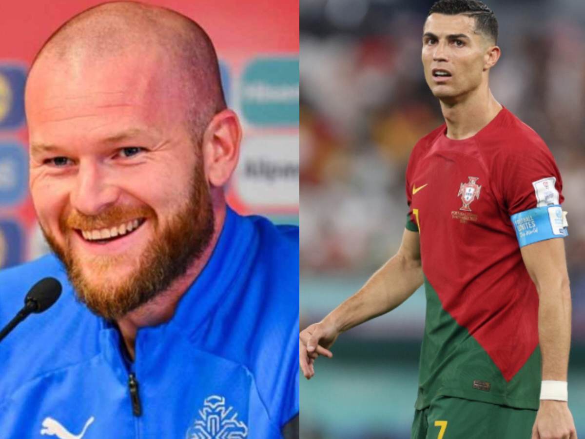 Iceland captain passes cheeky remark when asked about the possibility of swapping jerseys with Cristiano Ronaldo in his 200th international match, says he’ll ‘let it go’