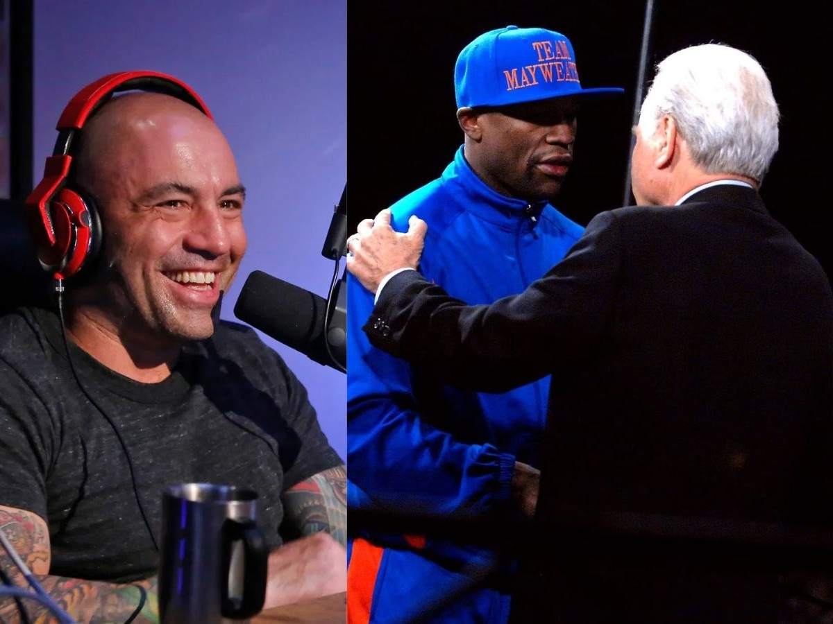 “Craziest thing anybody can ever say,” Joe Rogan erupts in laughter while reacting to Larry Merchant’s iconic encounter with Floyd Mayweather