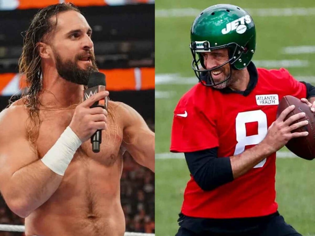 Seth Rollins and Aaron Rodgers Jets