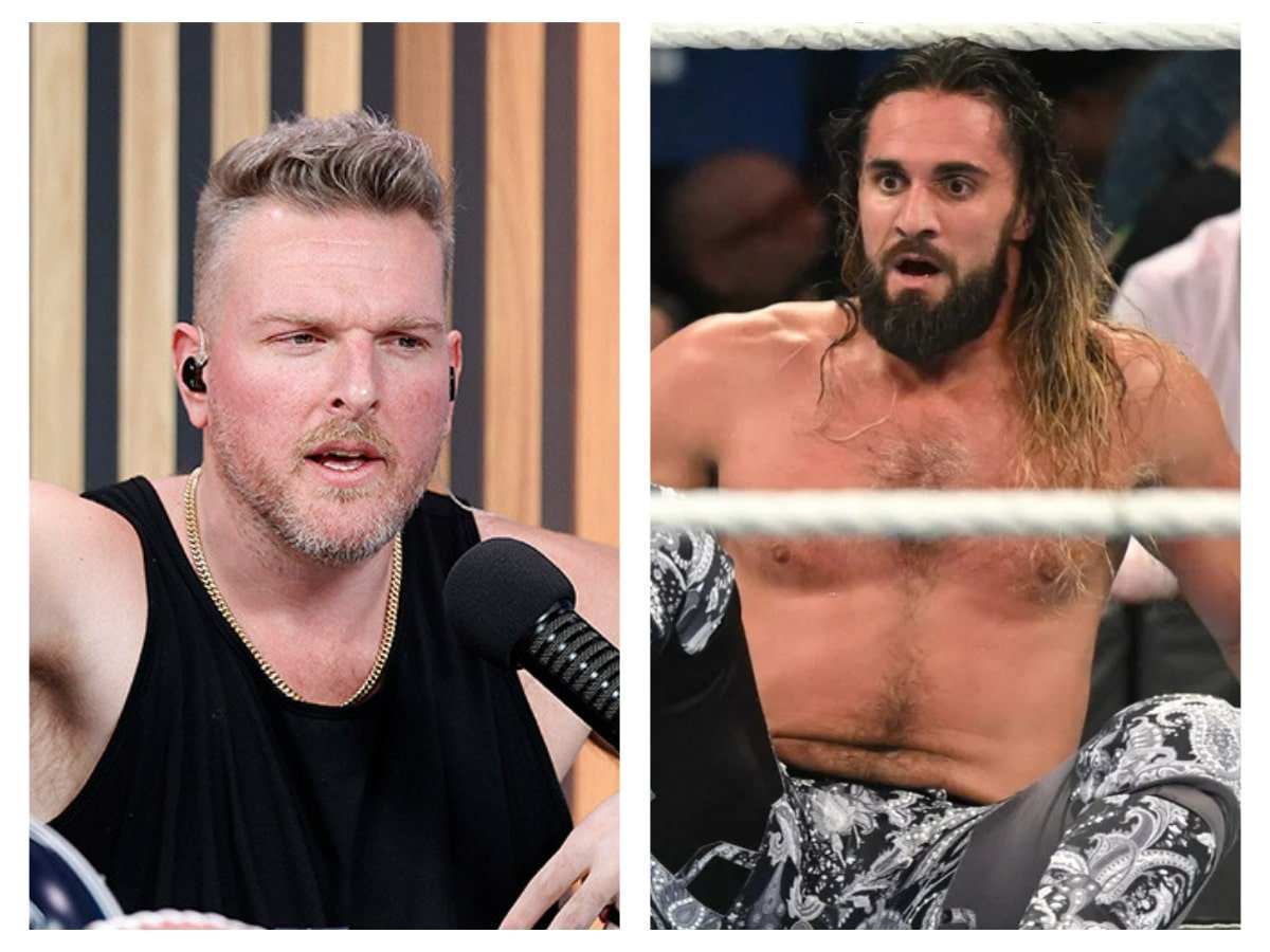 Pat McAfee asks a member of The Bloodline if he killed Seth Rollins after he unexpectedly replaced him on a talk show