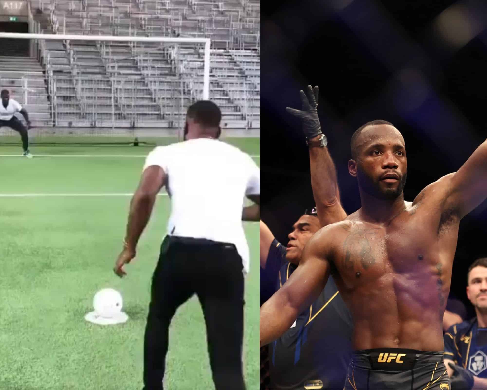 WATCH: UFC champ Leon Edwards scores cheeky penalty and surprises crowd