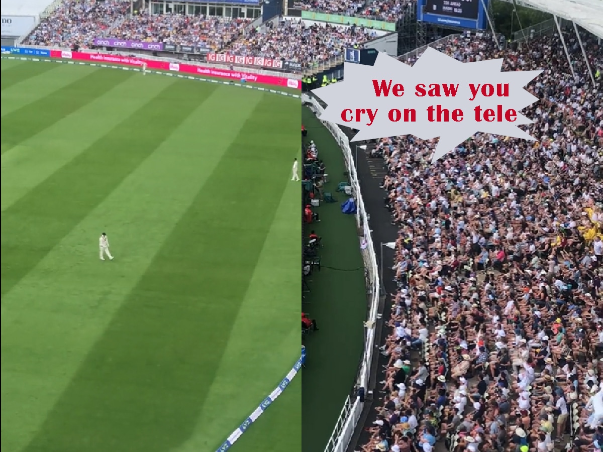 WATCH: Fans sing “Cried on the Tele” to sledge Steve Smith during 1st Ashes Test, Twitter divided over the act