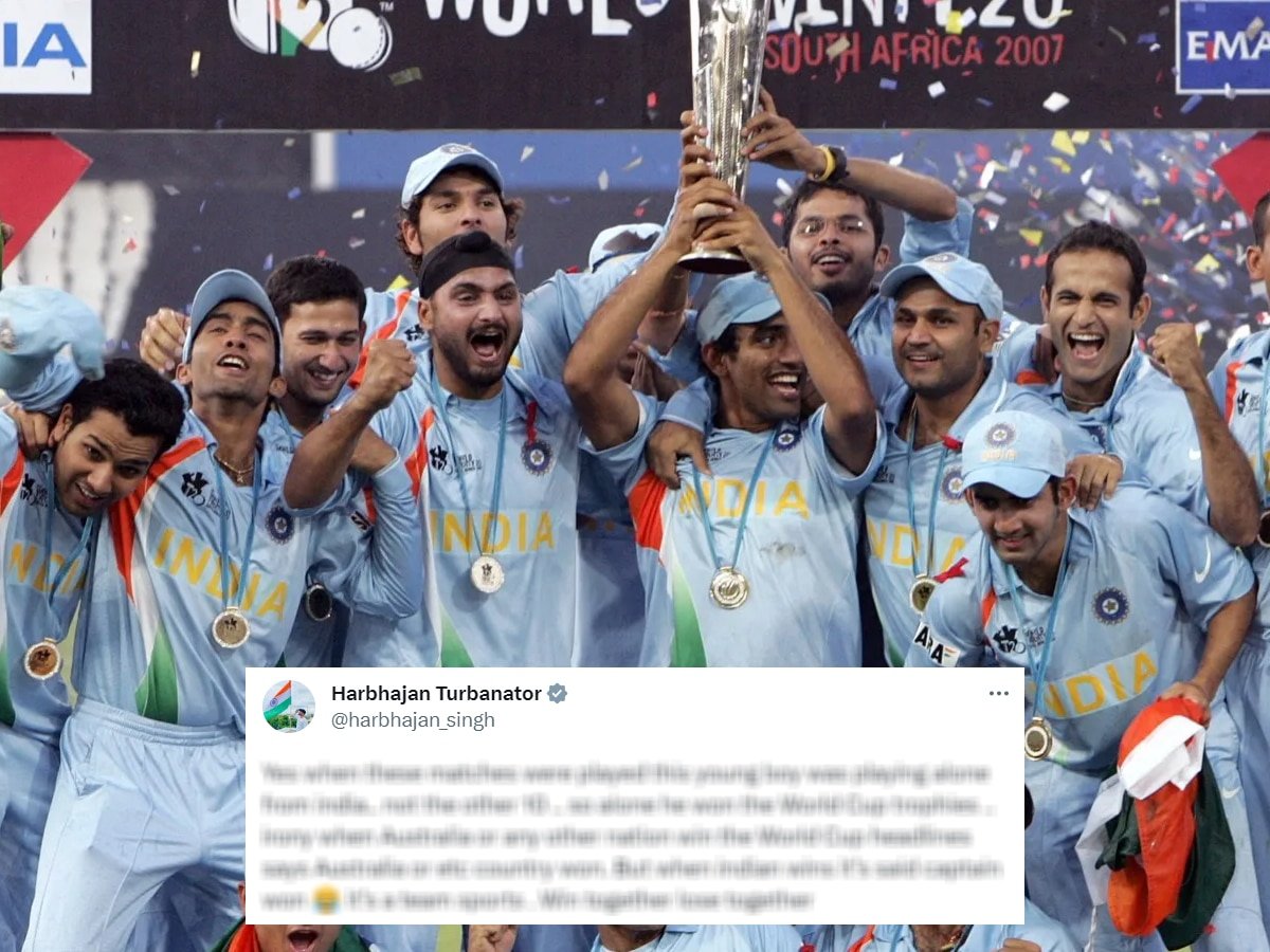 “Alone he won the World Cup,” Harbhajan Singh left fuming after an MS Dhoni fan portrays former India captain as lone hero of 2007 T20 World Cup win