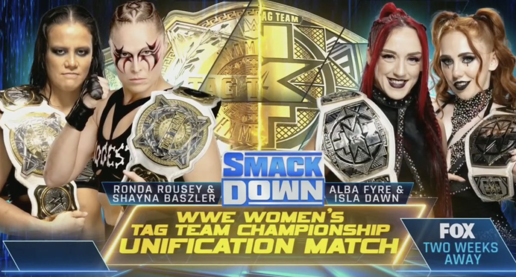 Shayna Baszler and Ronda Rousey vs. Alba Fyre and Isla Dawn