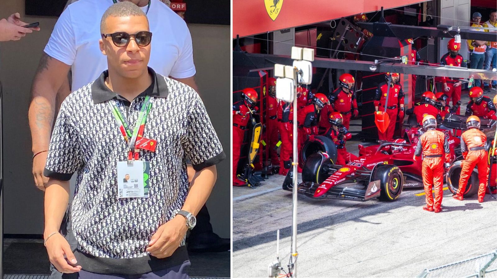 WATCH: $180 Million worth PSG superstar Kylian Mbappe spotted in the Ferrari garage at Spanish GP