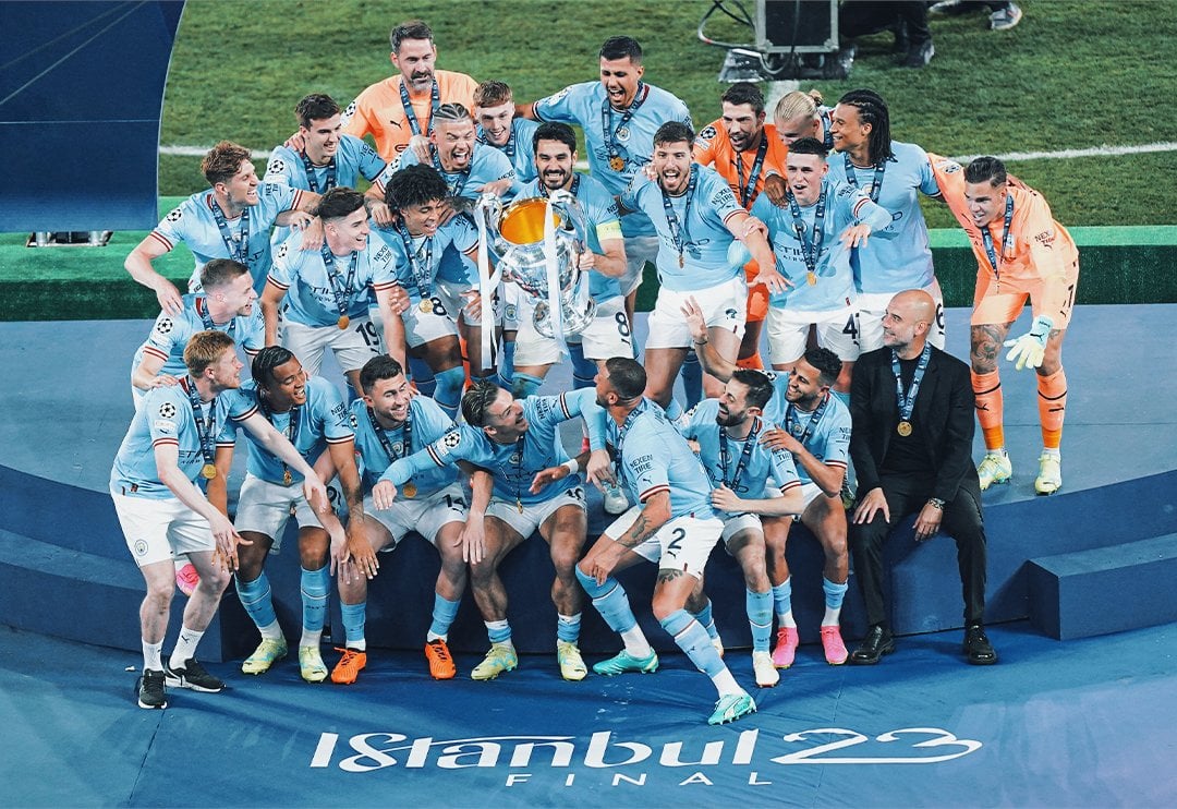 “After 7 seasons, they’ve finally won the big prize”- Fans hail Manchester City after they lift maiden Champions League title under Pep Guardiola