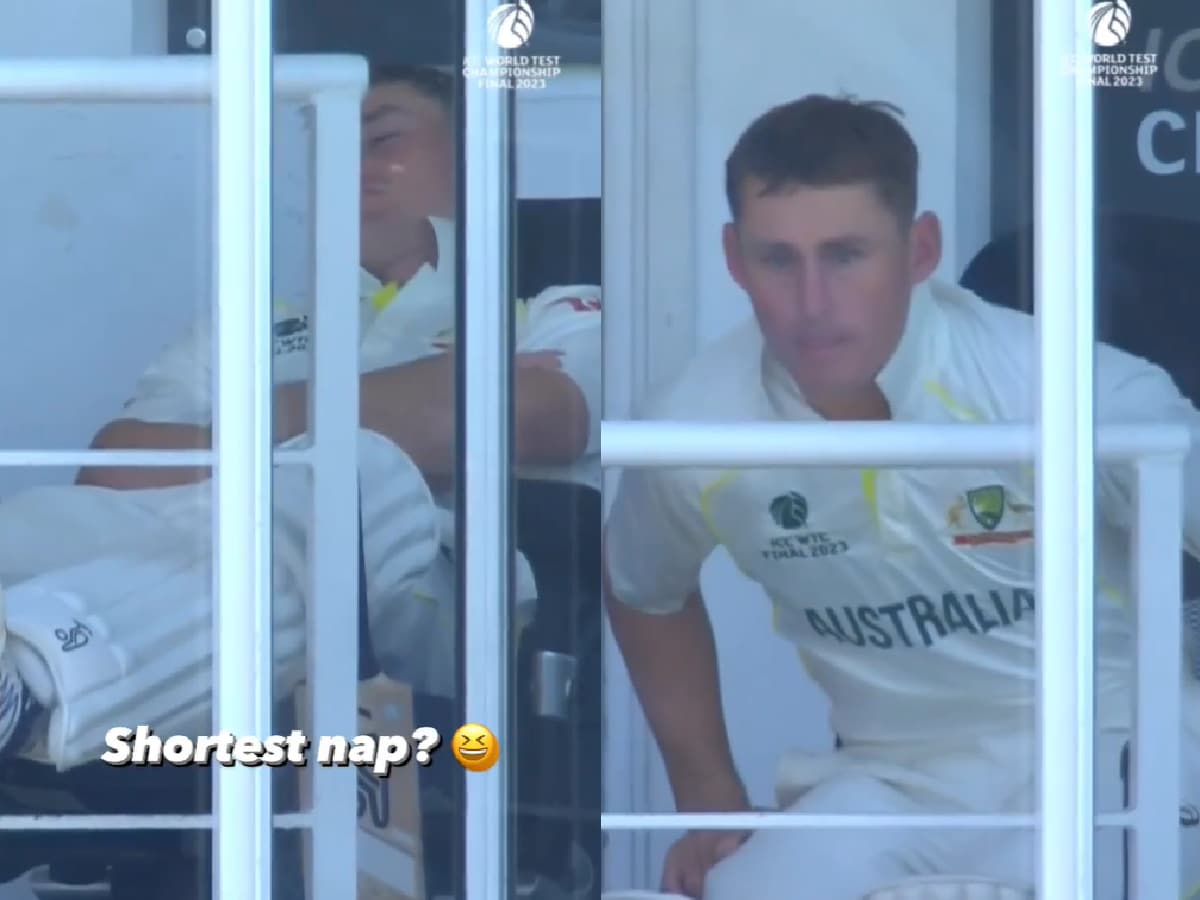 WATCH: Sleeping Marnus Labuschagne’s reaction after David Warner’s dismissal in WTC Final goes viral, fans react