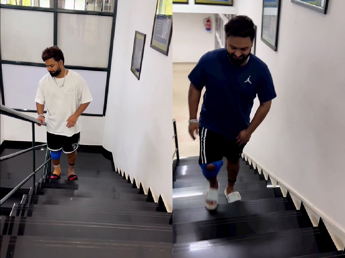 WATCH: Rishabh Pant walks the stairs without any support, fans chuffed to bits hoping for his comeback