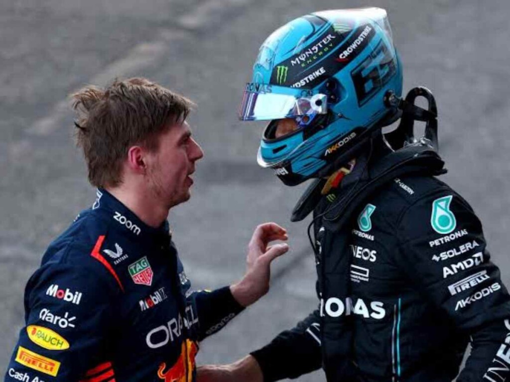 Max Verstappen and George Russell