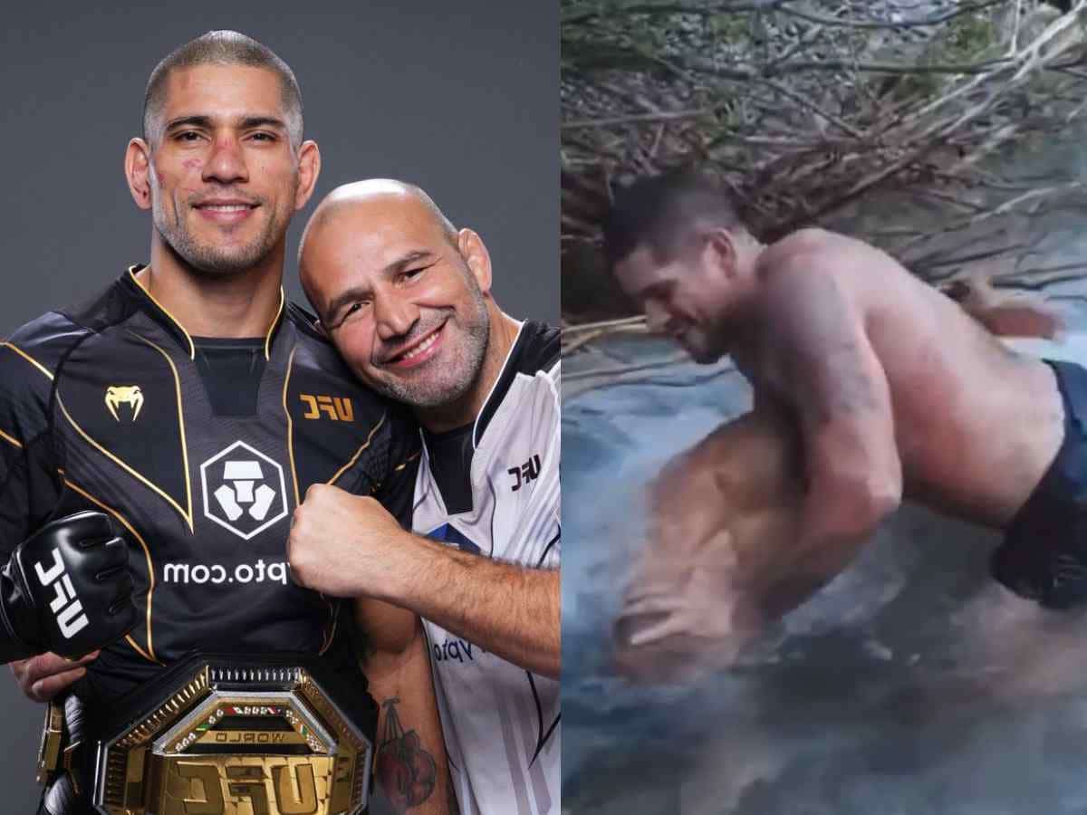 “Visual of how easily Pereira could kill you” – Fans shocked after Alex Pereira effortlessly drowns bigger man Glover Teixeira in the wild 