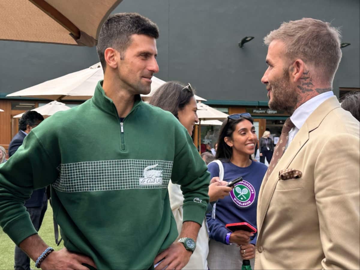 WATCH: Novak Djokovic and David Beckham share warm exchange at Wimbledon