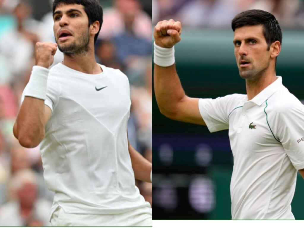 Carlos Alcaraz and Novak Djokovic( Image credits : The courier, Getty images)